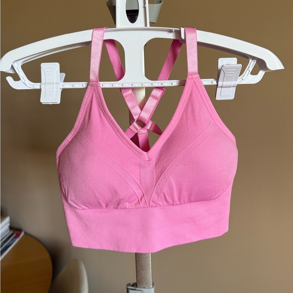 Pink Women's Cross-Back Sports Bra